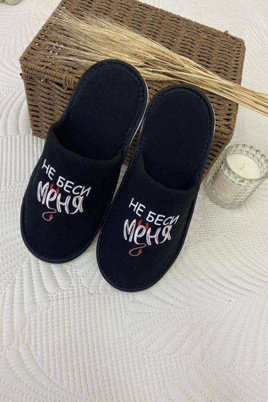 Women's slippers with print D article 7921